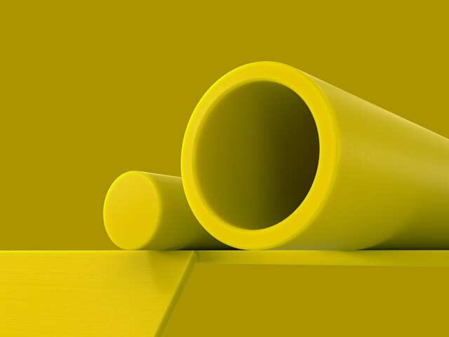 PE 500 HMW-PE Colors FG plastic stock shapes in yellow